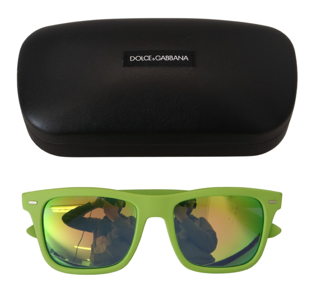 Dolce & Gabbana Green Rubber Full Rim Frame Shades DG6095 Acid Sunglasses