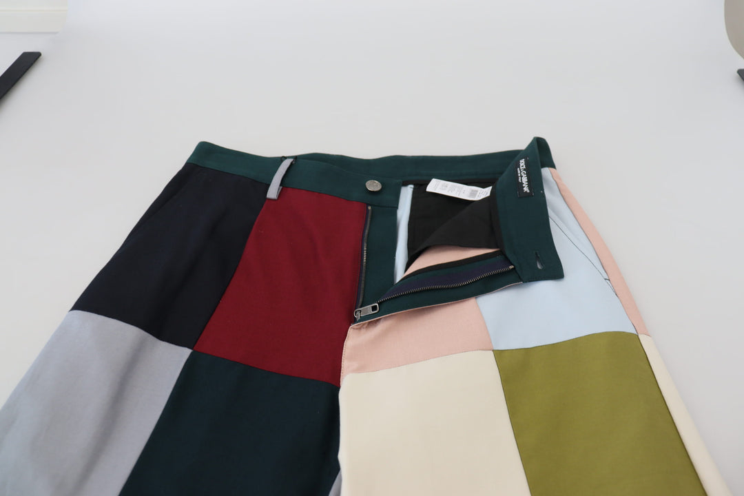 Dolce & Gabbana Multicolor Cotton Patchwork Pants