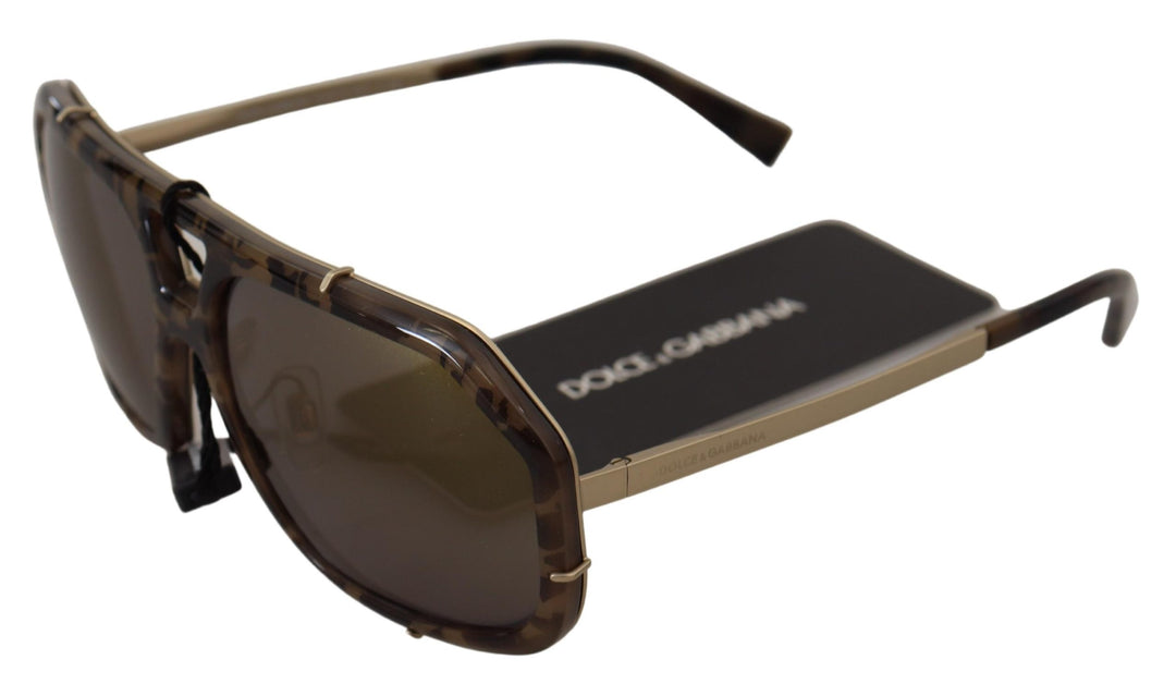 Dolce & Gabbana Brown Camo Metal Matte Mirror Lens DG2167 Sunglasses