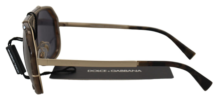 Dolce & Gabbana Brown Camo Metal Matte Mirror Lens DG2167 Sunglasses