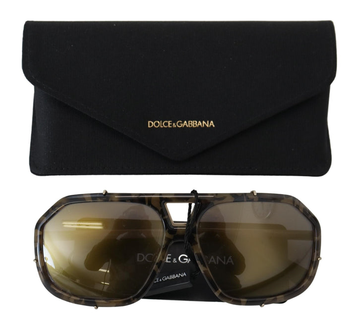 Dolce & Gabbana Brown Camo Metal Matte Mirror Lens DG2167 Sunglasses