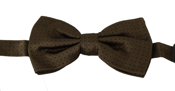 Dolce & Gabbana  Brown Polka Dots Silk Adjustable Neck Papillon Men Bow Tie #men, Accessories - New Arrivals, Brand_Dolce & Gabbana, Brown, Catch, Dolce & Gabbana, feed-agegroup-adult, feed-color-brown, feed-gender-male, feed-size-OS, Gender_Men, Kogan, Ties & Bowties - Men - Accessories at SEYMAYKA