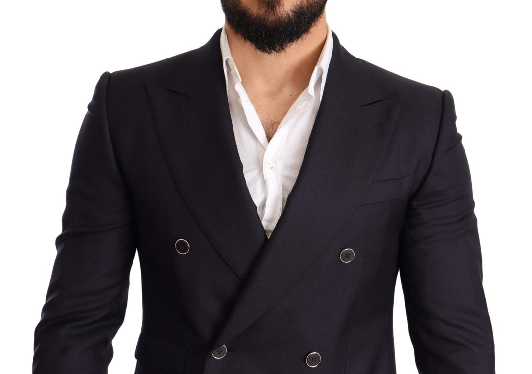 Dolce & Gabbana Blue Cashmere Silk Slim Fit SICILIA Blazer #men, Blazers - Men - Clothing, Blue, Dolce & Gabbana, feed-agegroup-adult, feed-color-Blue, feed-gender-male, IT48 | M at SEYMAYKA