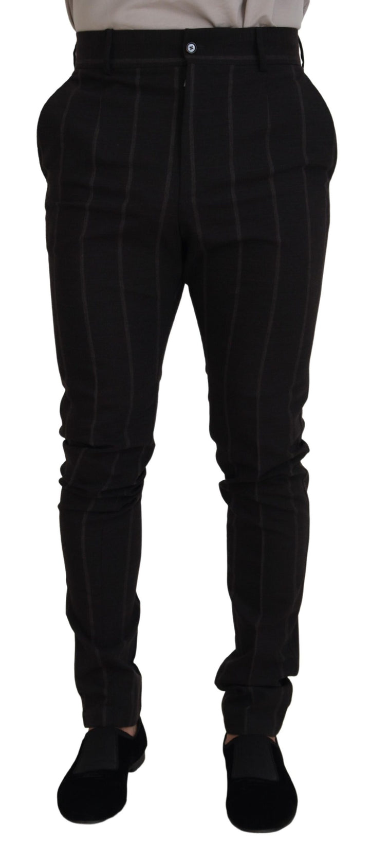 Dolce & Gabbana Black Wool Chino Formal  Pants