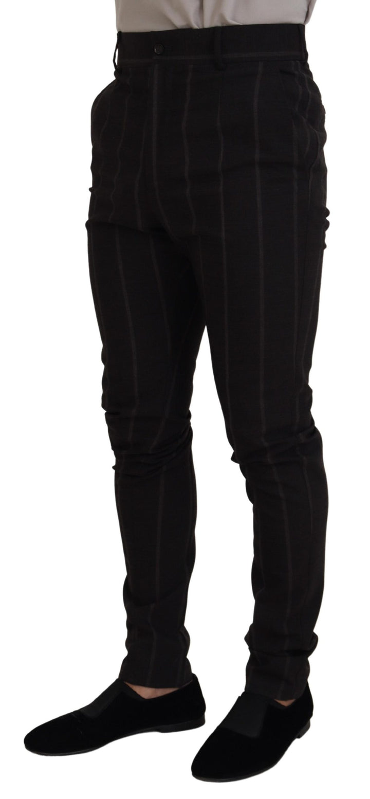 Dolce & Gabbana Black Wool Chino Formal  Pants