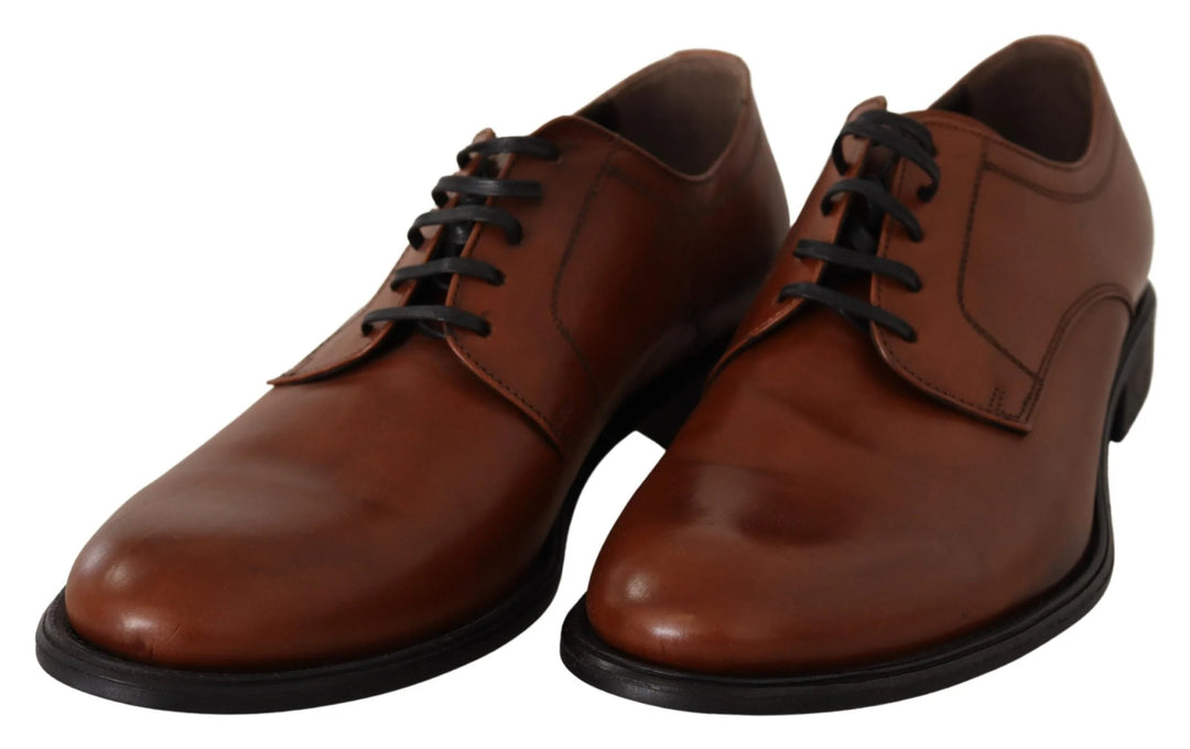 Dolce & Gabbana Brown Leather Lace Up Mens Formal Derby Shoes #men, Brown, Dolce & Gabbana, EU40/US7, EU41.5/US8.5, EU41/US8, EU42.5/US9.5, EU42/US9, EU43.5/US10.5, EU43/US10, EU44/US11, EU45/US12, feed-agegroup-adult, feed-color-Brown, feed-gender-male, Formal - Men - Shoes at SEYMAYKA