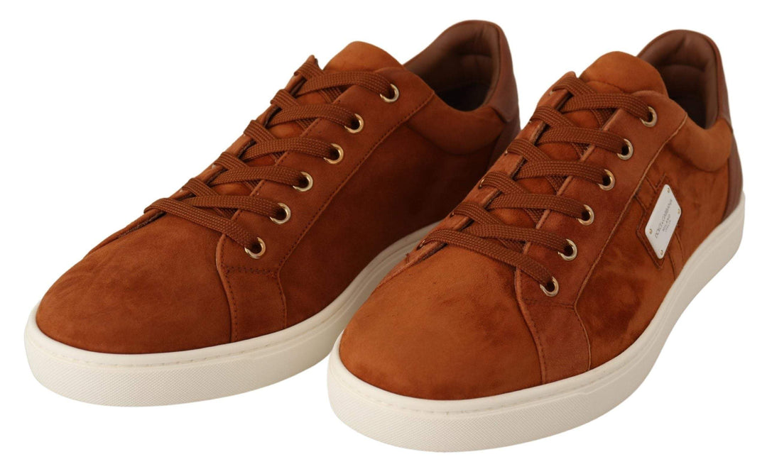 Dolce & Gabbana Light Brown Suede Leather Low Tops Sneakers #men, Brown, Dolce & Gabbana, EU39.5/US6.5, EU39/US6, EU40.5/US7.5, EU40/US7, EU41.5/US8.5, EU41/US8, EU42.5/US9.5, EU42/US9, EU43.5/US10.5, EU43/US10, EU44.5/US11.5, EU44/US11, feed-agegroup-adult, feed-color-Brown, feed-gender-male, Sneakers - Men - Shoes at SEYMAYKA