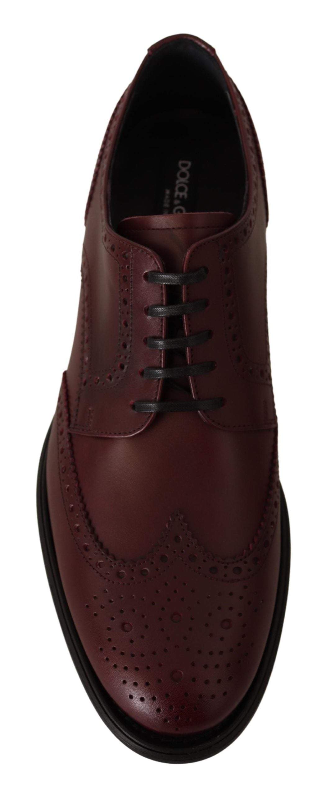 Dolce & Gabbana Bordeaux Leather Oxford Wingtip Formal Shoes #men, Bordeaux, Dolce & Gabbana, EU41.5/US8.5, EU41/US8, EU42.5/US9.5, EU42/US9, EU43/US10, EU44/US11, EU45/US12, feed-agegroup-adult, feed-color-Bordeaux, feed-gender-male, Formal - Men - Shoes at SEYMAYKA