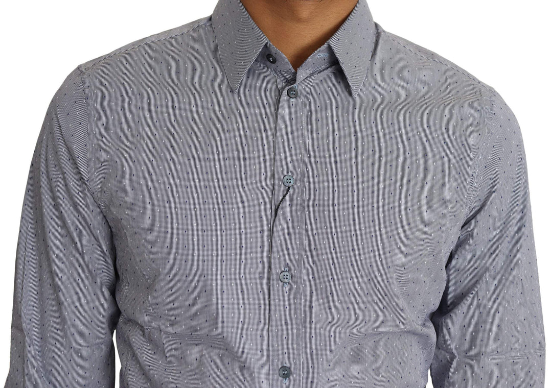 Dolce & Gabbana Gray Dotted Semi Fitted Formal SICILIA Shirt #men, Dolce & Gabbana, feed-1, Gray, IT37 | XS, Men - New Arrivals, Shirts - Men - Clothing at SEYMAYKA