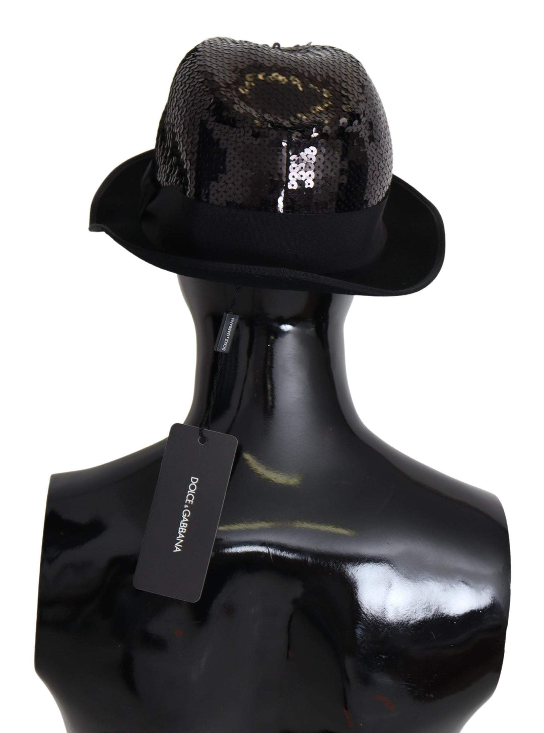 Dolce & Gabbana Black Polyester Sequin Women Fedora Capello Hat #men, 58 cm|M, Accessories - New Arrivals, Black, Dolce & Gabbana, feed-agegroup-adult, feed-color-black, feed-gender-male, Hats & Caps - Men - Accessories at SEYMAYKA