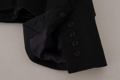 Dolce & Gabbana Black Slim Fit Long Sleeves Snap Jacket