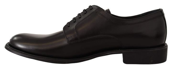 Dolce & Gabbana Black Leather Lace Up Mens Formal Derby Shoes #men, Black, Dolce & Gabbana, EU41/US8, EU42/US9, EU43/US10, feed-agegroup-adult, feed-color-Black, feed-gender-male, Formal - Men - Shoes at SEYMAYKA