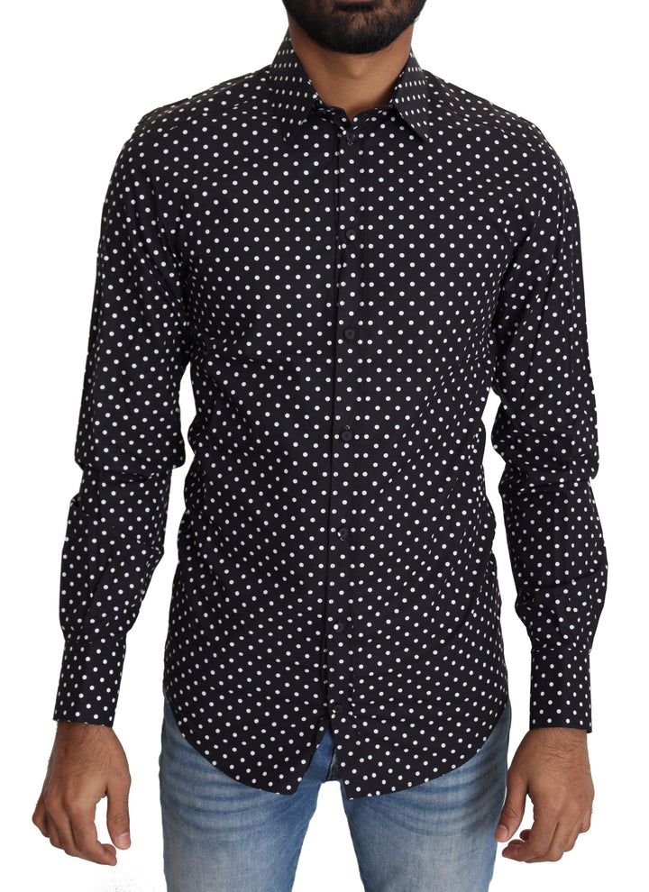 Black White Polka Dots Casual Shirt