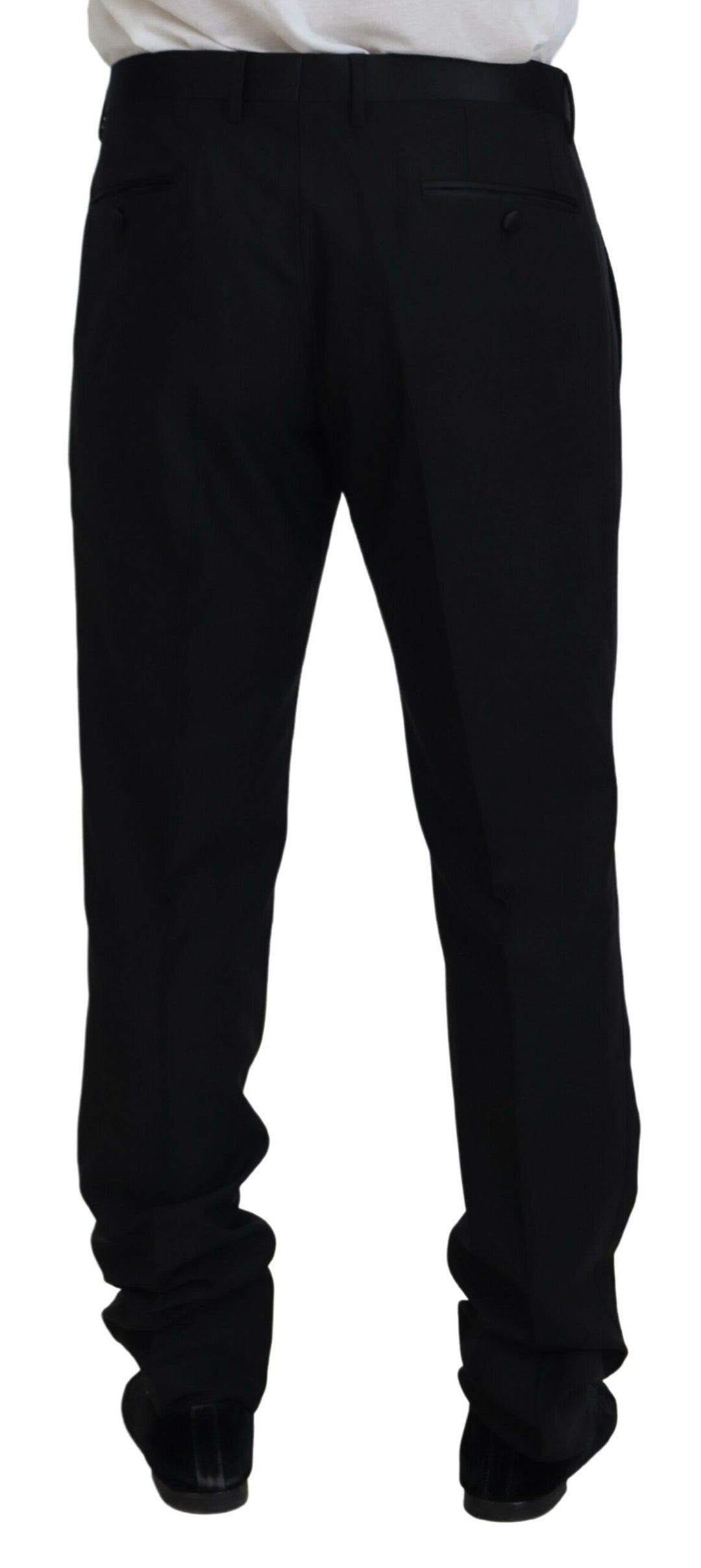 Dolce & gabbana Black Dress Wool Silk Trouser Pants