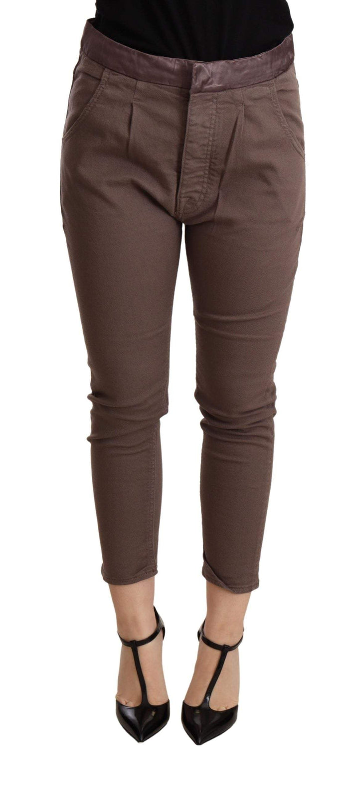 CYCLE Brown Mid Waist Cropped Skinny Stretch Trouser Brown, CYCLE, feed-agegroup-adult, feed-color-Brown, feed-gender-female, Jeans & Pants - Women - Clothing, W25, W27 at SEYMAYKA