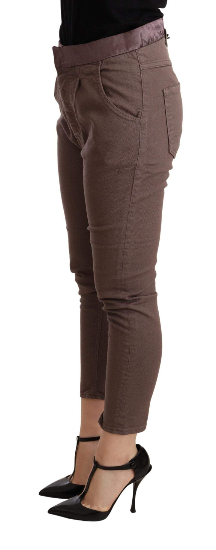 CYCLE Brown Mid Waist Cropped Skinny Stretch Trouser Brown, CYCLE, feed-agegroup-adult, feed-color-Brown, feed-gender-female, Jeans & Pants - Women - Clothing, W25, W27 at SEYMAYKA