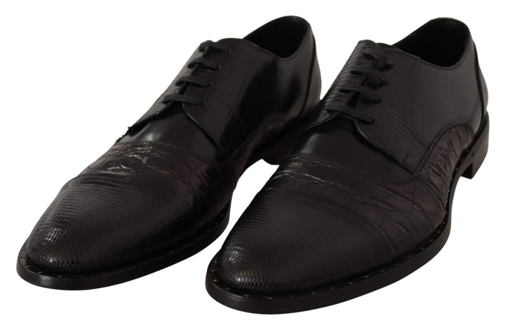 Dolce & Gabbana Black Leather Exotic Skins Formal Shoes #men, Black, Dolce & Gabbana, EU39/US6, EU40/US7, EU42/US9, EU45/US12, feed-agegroup-adult, feed-color-Black, feed-gender-male, Formal - Men - Shoes at SEYMAYKA