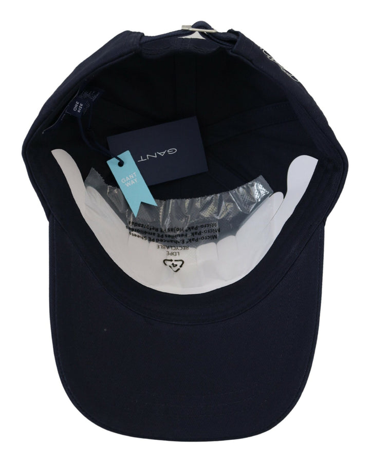 Gant Blue Cotton Logo Print Baseball Cap Casual Hat