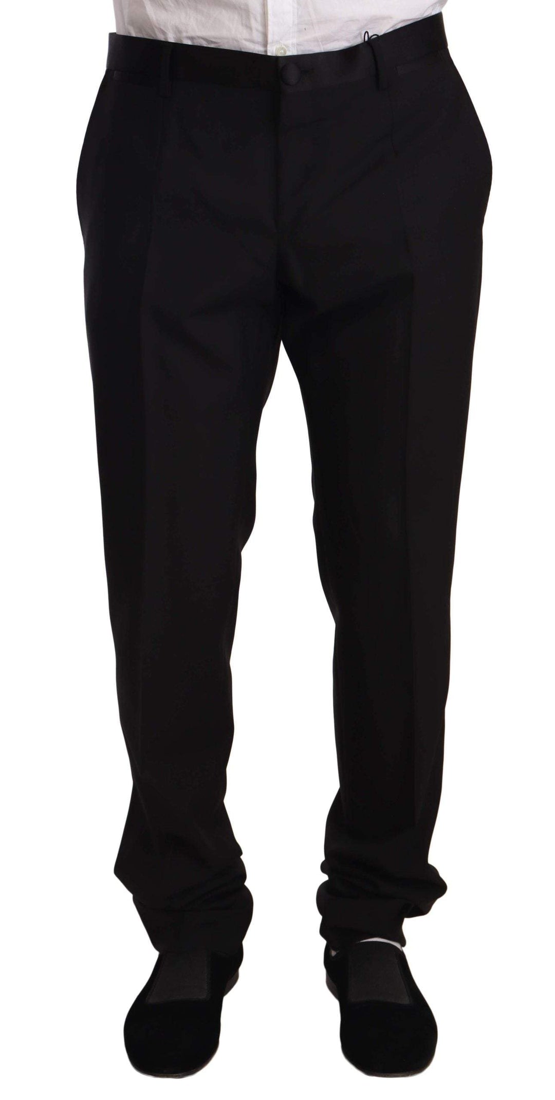 Dolce & Gabbana Black Wool Formal Tuxedo Trouser Pants #men, Black, Dolce & Gabbana, feed-agegroup-adult, feed-color-Black, feed-gender-male, IT52 | XL, IT56 | XXL, Jeans & Pants - Men - Clothing at SEYMAYKA