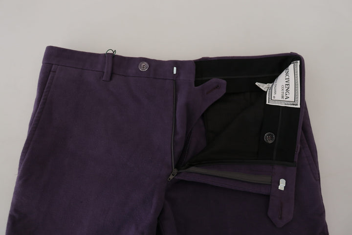 BENCIVENGA Purple Pure Cotton Tapered s Pants