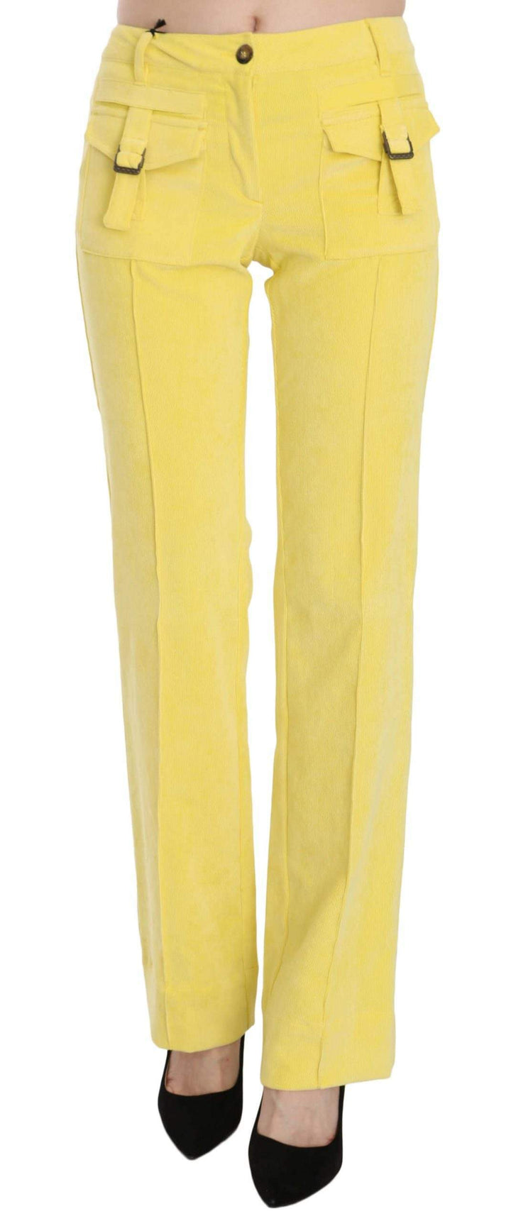 Just Cavalli  Corduroy Mid Waist Straight Trousers Pants #women, Catch, feed-agegroup-adult, feed-color-yellow, feed-gender-female, feed-size-IT38|XS, feed-size-IT40|S, feed-size-IT46|XL, Gender_Women, IT38|XS, IT40|S, IT46|XL, Jeans & Pants - Women - Clothing, Just Cavalli, Kogan, Women - New Arrivals, Yellow at SEYMAYKA