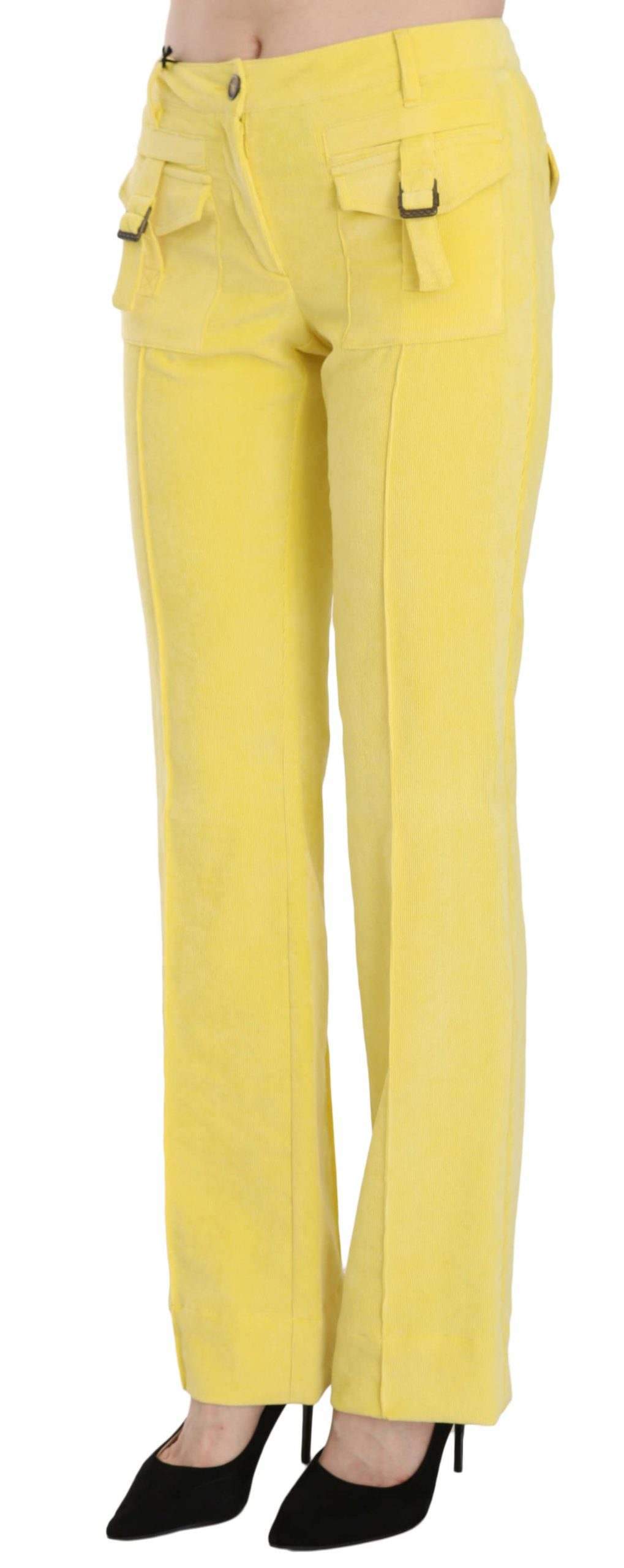 Just Cavalli  Corduroy Mid Waist Straight Trousers Pants #women, Catch, feed-agegroup-adult, feed-color-yellow, feed-gender-female, feed-size-IT38|XS, feed-size-IT40|S, feed-size-IT46|XL, Gender_Women, IT38|XS, IT40|S, IT46|XL, Jeans & Pants - Women - Clothing, Just Cavalli, Kogan, Women - New Arrivals, Yellow at SEYMAYKA