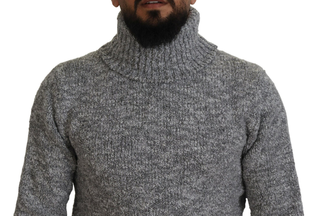 Dolce & Gabbana Gray Wool Knit Turtleneck Pullover Sweater