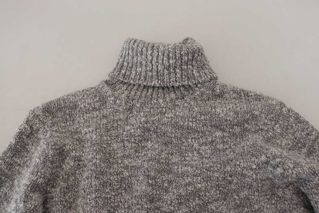 Dolce & Gabbana Gray Wool Knit Turtleneck Pullover Sweater