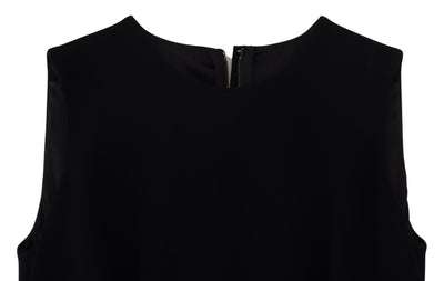 Dolce & Gabbana Black Dress Sheath Flare Viscose Dress