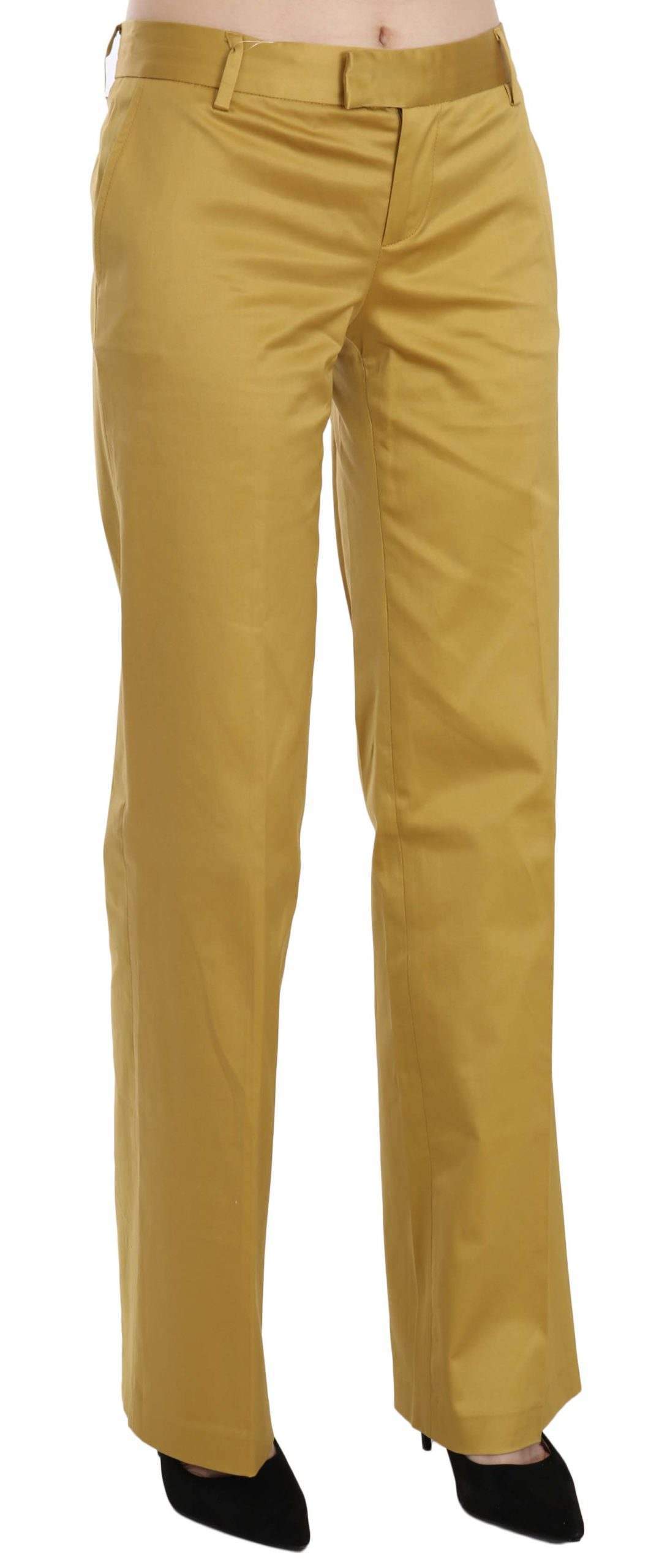 Just Cavalli Mustard  Straight Formal Trousers Pants #women, Catch, feed-agegroup-adult, feed-color-yellow, feed-gender-female, feed-size-IT40|S, Gender_Women, IT40|S, Jeans & Pants - Women - Clothing, Just Cavalli, Kogan, Women - New Arrivals, Yellow at SEYMAYKA