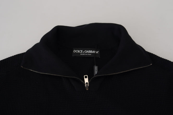 Dolce & Gabbana Black Silk Turtle Neck Pullover Sweater