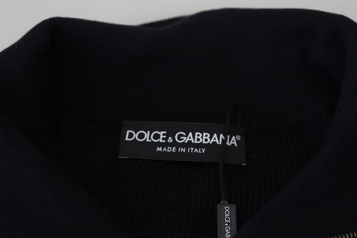 Dolce & Gabbana Black Silk Turtle Neck Pullover Sweater