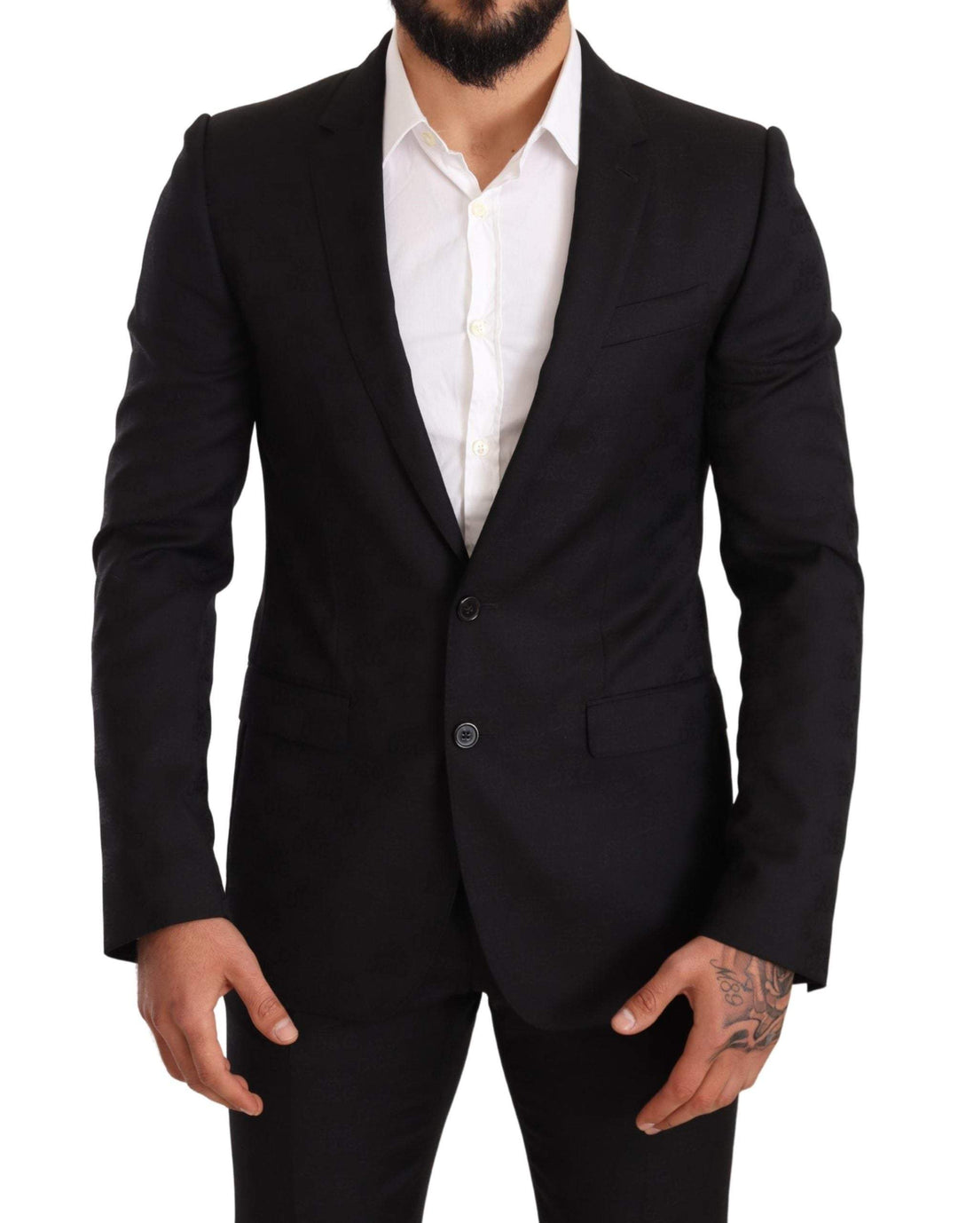 Dolce & Gabbana Black Logo Wool Slim Fit 2 Piece MARTINI Suit #men, Black, Dolce & Gabbana, feed-agegroup-adult, feed-color-Black, feed-gender-male, IT48 | M, Suits - Men - Clothing at SEYMAYKA