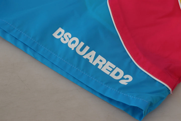 Dsquared² Multicolor Logo Print Men Beachwear Shorts Swimwear