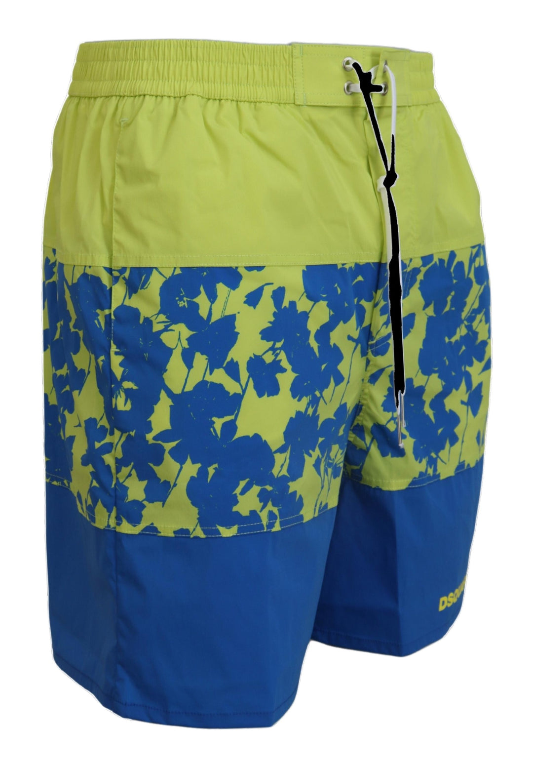 Dsquared² Blue Green Logo Print Men Beachwear Shorts Swimwear