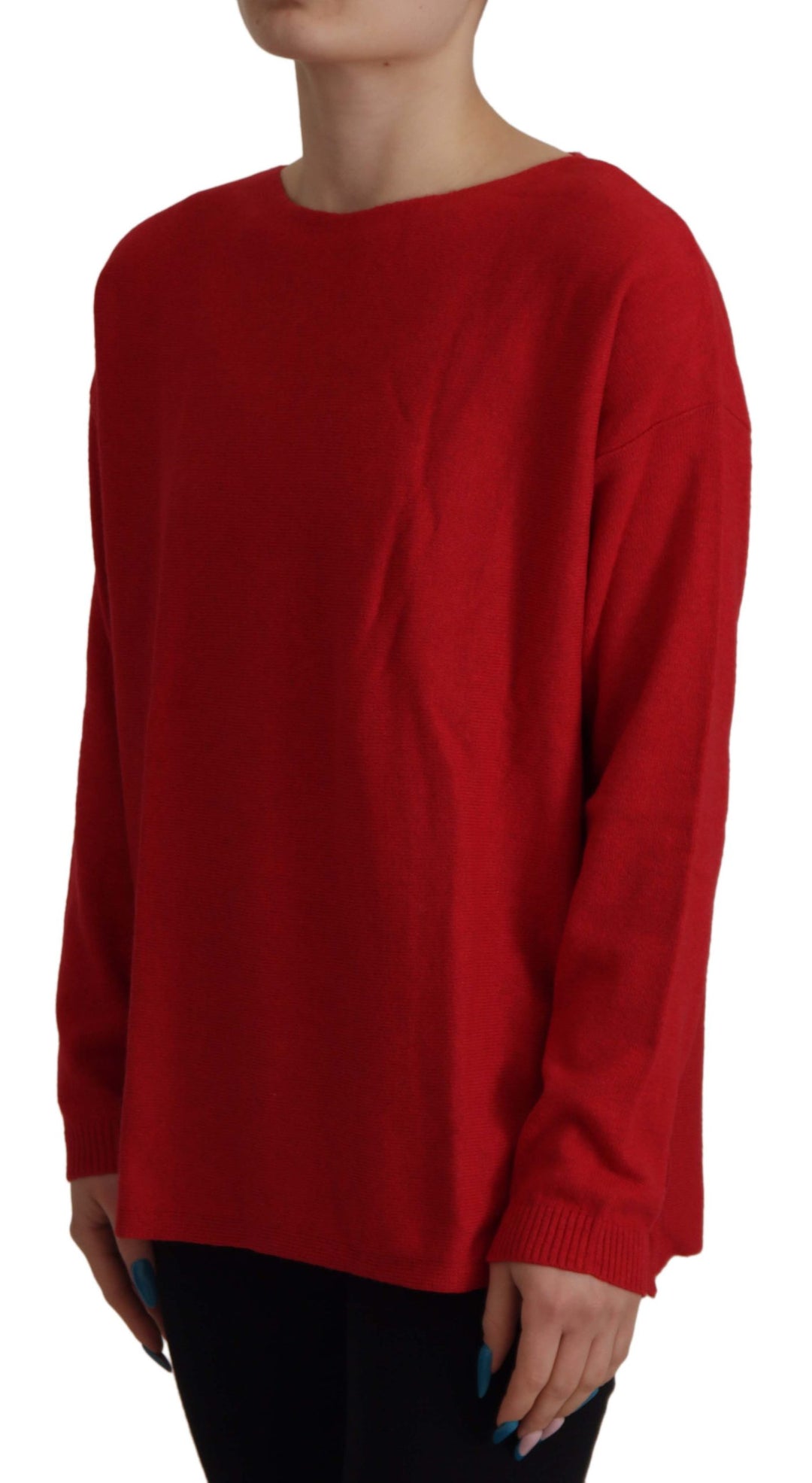 Dolce & Gabbana Red Wool Knit Round Neck Pullover Sweater