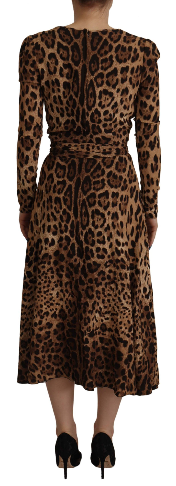 Dolce & Gabbana Brown Leopard Wrap A-line Maxi Viscose Dress