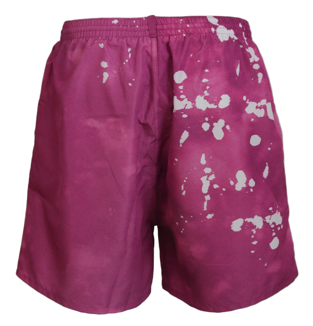 Dsquared² Pink Tie Dye Logo Men Beachwear Shorts Swimwear