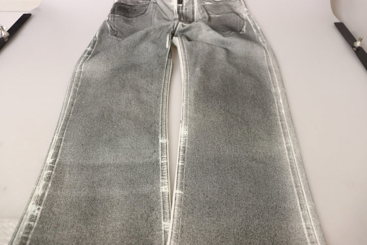 Dolce & Gabbana Grey Washed High Waist Denim Pants Cotton Jeans