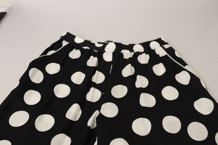 Dolce & Gabbana Polka Dot Mid Waist Cropped Trouser Pants