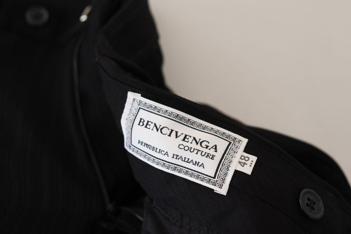 BENCIVENGA Black Cotton Straight Fit  Formal Pants