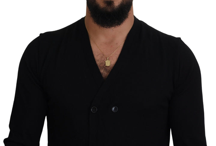 Dolce & Gabbana Black Cashmere Button Down Cardigan Sweater