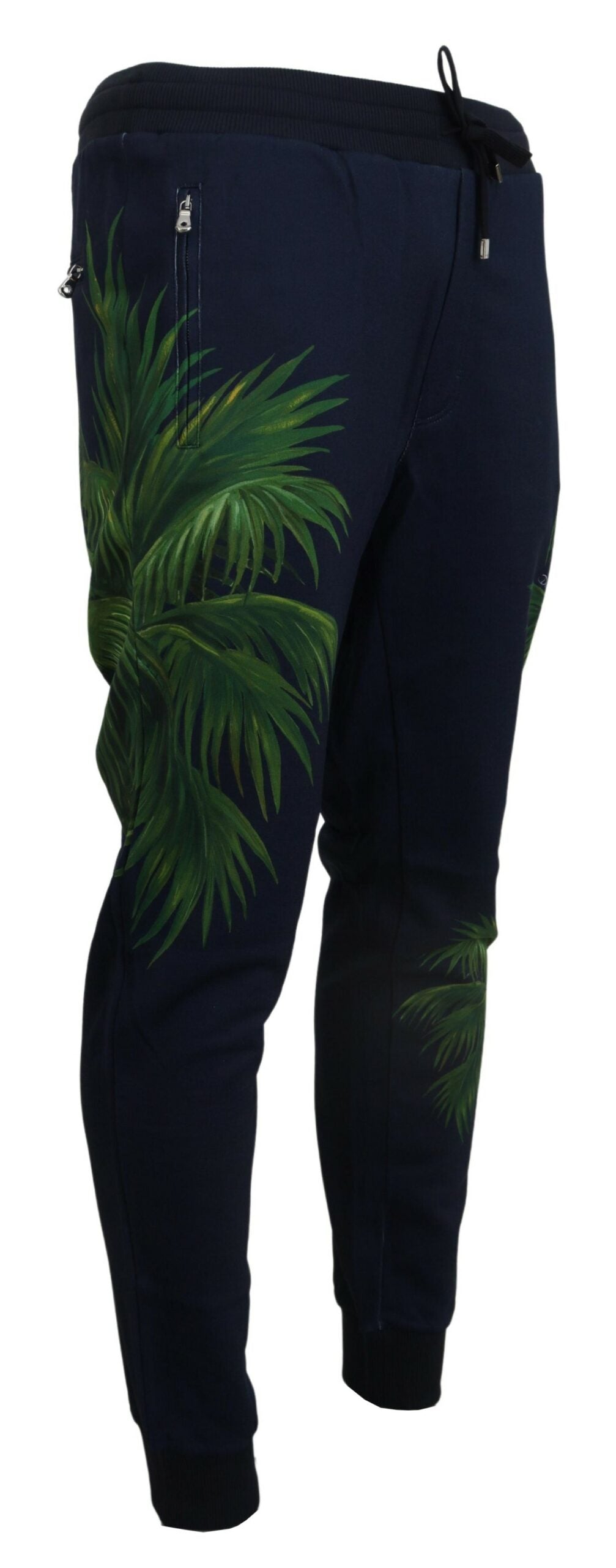 Black Cotton Printed Men Pants