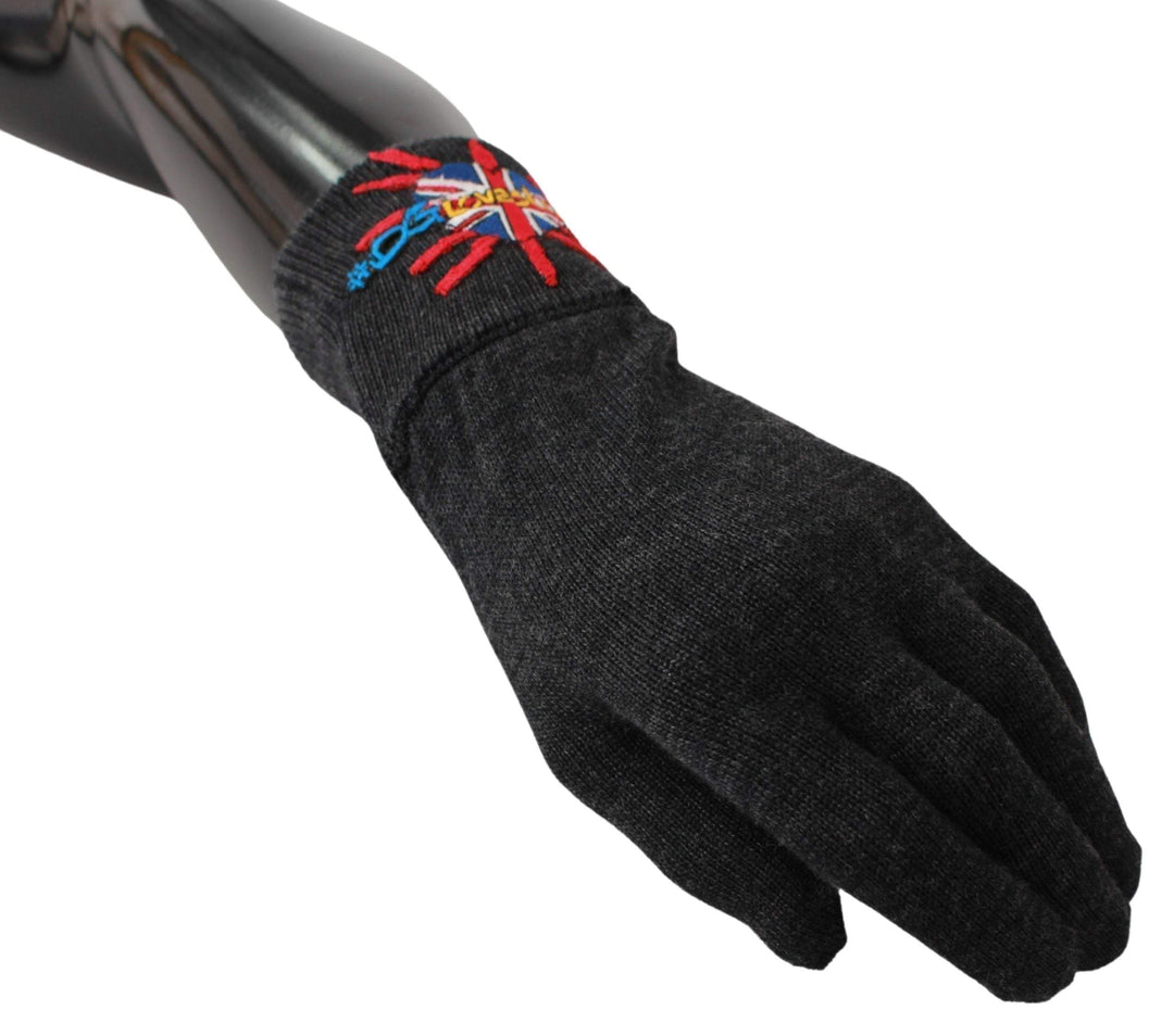 Dolce & Gabbana  Gray #DGLovesLondon Embroidered Wool Gloves #men, Accessories - New Arrivals, Brand_Dolce & Gabbana, Catch, Dolce & Gabbana, feed-agegroup-adult, feed-color-gray, feed-gender-male, feed-size-OS, Gender_Men, Gloves - Men - Accessories, Gray, Kogan at SEYMAYKA