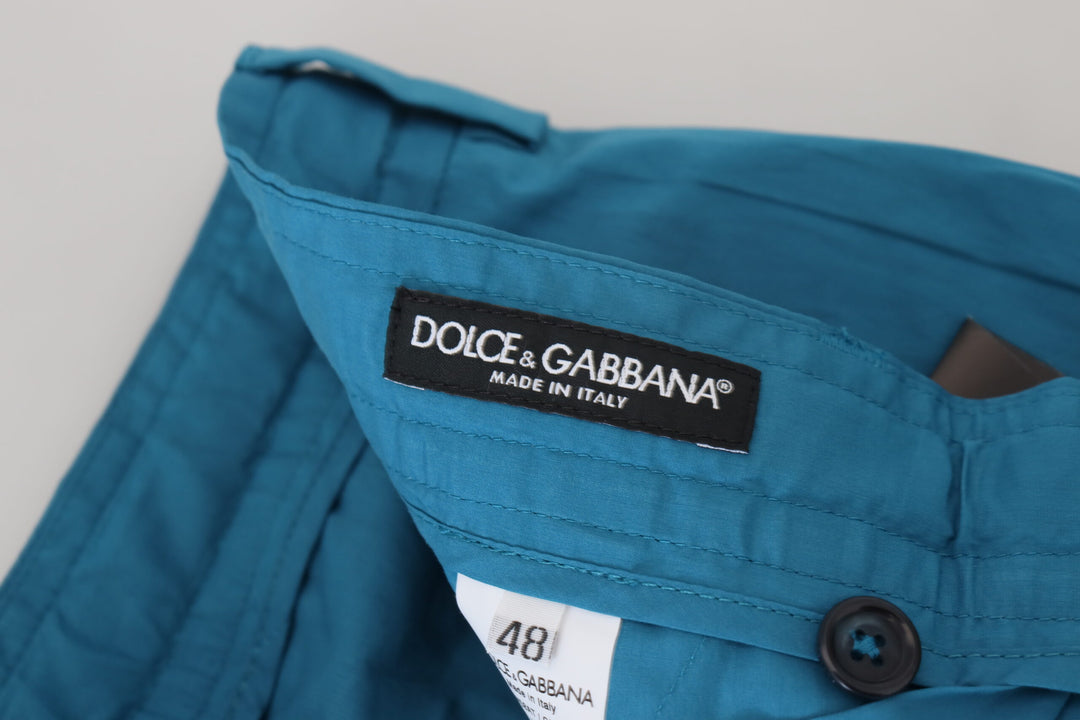 Dolce & Gabbana Blue Cotton Chinos Trousers Pants