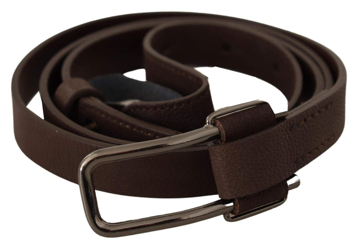 Costume National Brown WX Silver Metal Buckle Belt 100 cm / 40 Inches, Belts - Women - Accessories, Brown, Costume National, feed-agegroup-adult, feed-color-Brown, feed-gender-female at SEYMAYKA