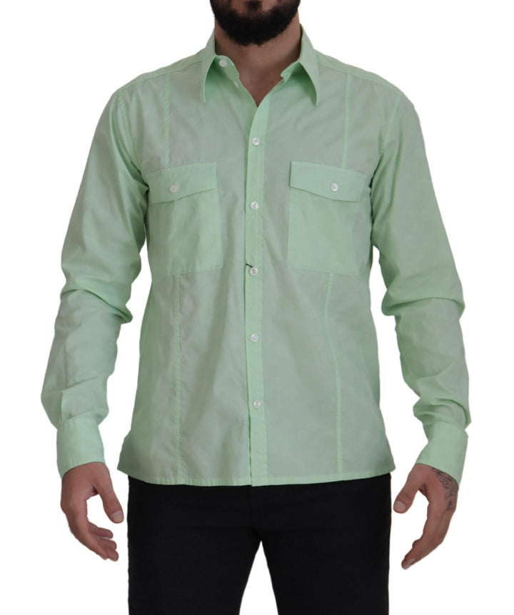 Dolce & Gabbana Mint Green Long Sleeves Button Down Shirt