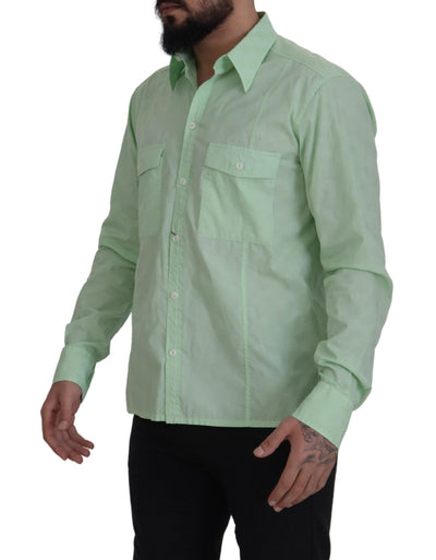 Dolce & Gabbana Mint Green Long Sleeves Button Down Shirt