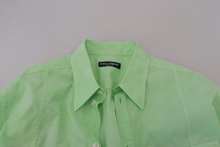 Dolce & Gabbana Mint Green Long Sleeves Button Down Shirt