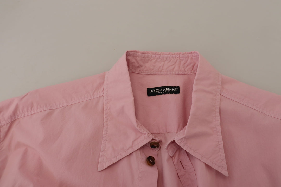 Dolce & Gabbana Pink Casual Button Down Long Sleeves Shirt